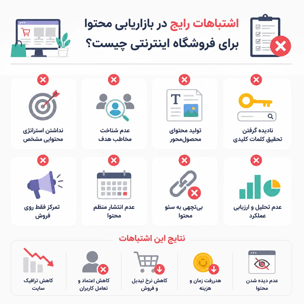 اشتباهات رایج در بازاریابی محتوا برای فروشگاه اینترنتی چیست؟