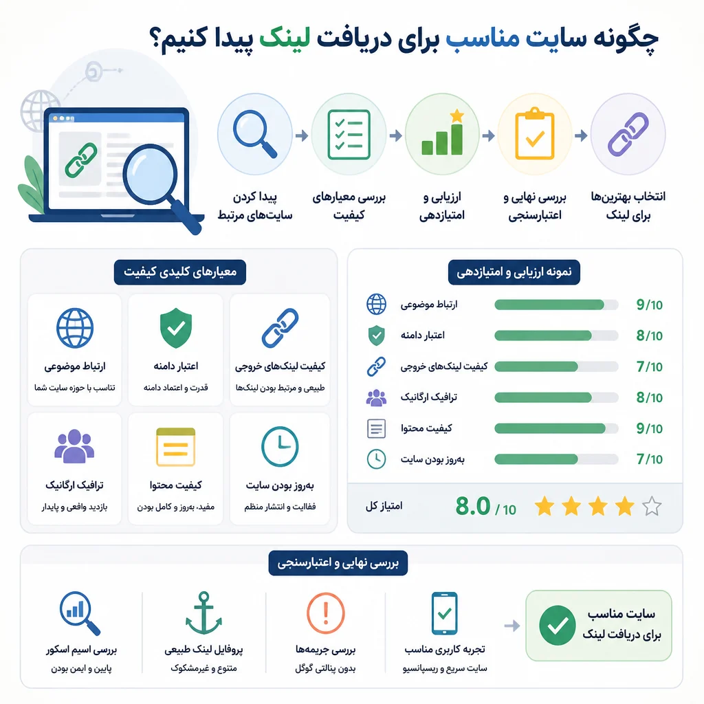 چگونه سایت مناسب برای دریافت لینک پیدا کنیم؟