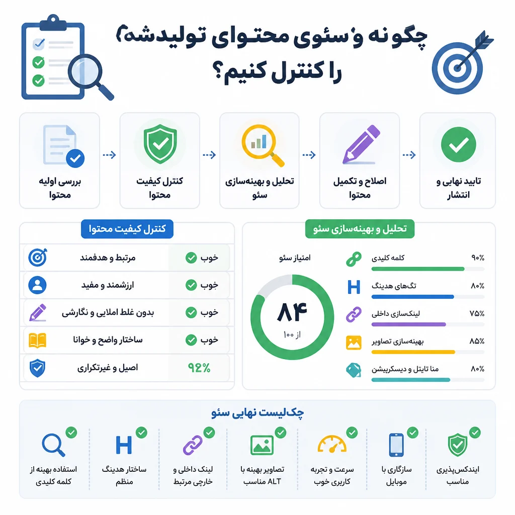 چگونه کیفیت و سئوی محتوای تولیدشده را کنترل کنیم؟