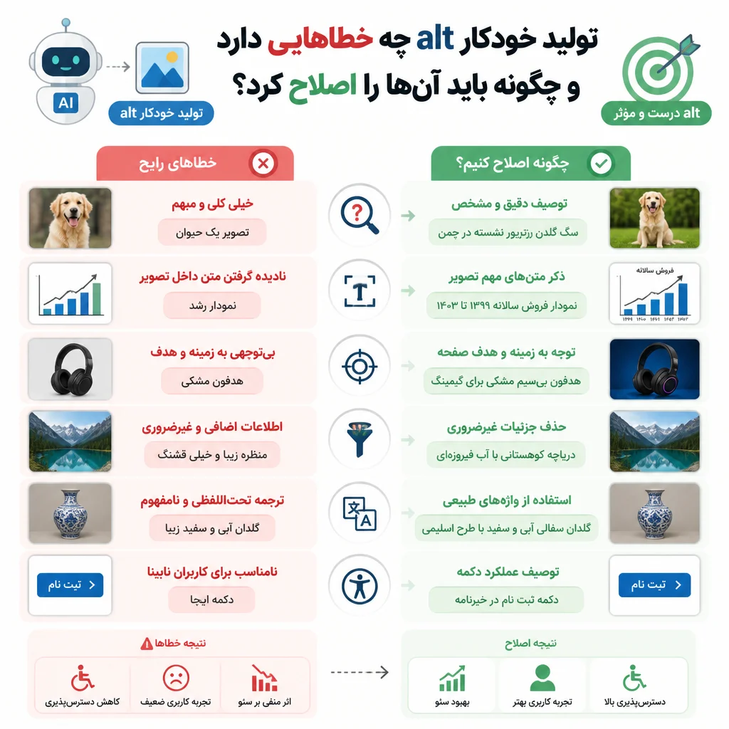 تولید خودکار alt چه خطاهایی دارد و چگونه باید آن‌ها را اصلاح کرد؟