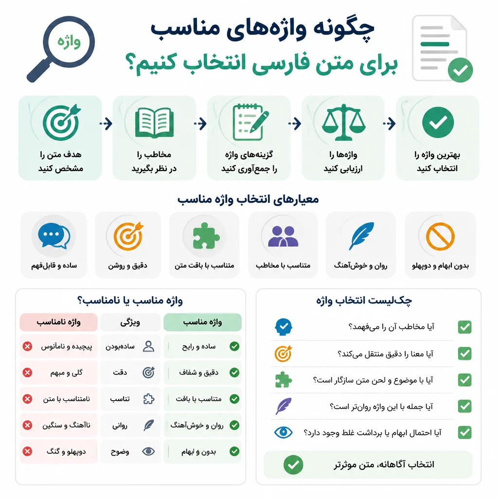 چگونه واژه‌های مناسب برای متن فارسی انتخاب کنیم؟