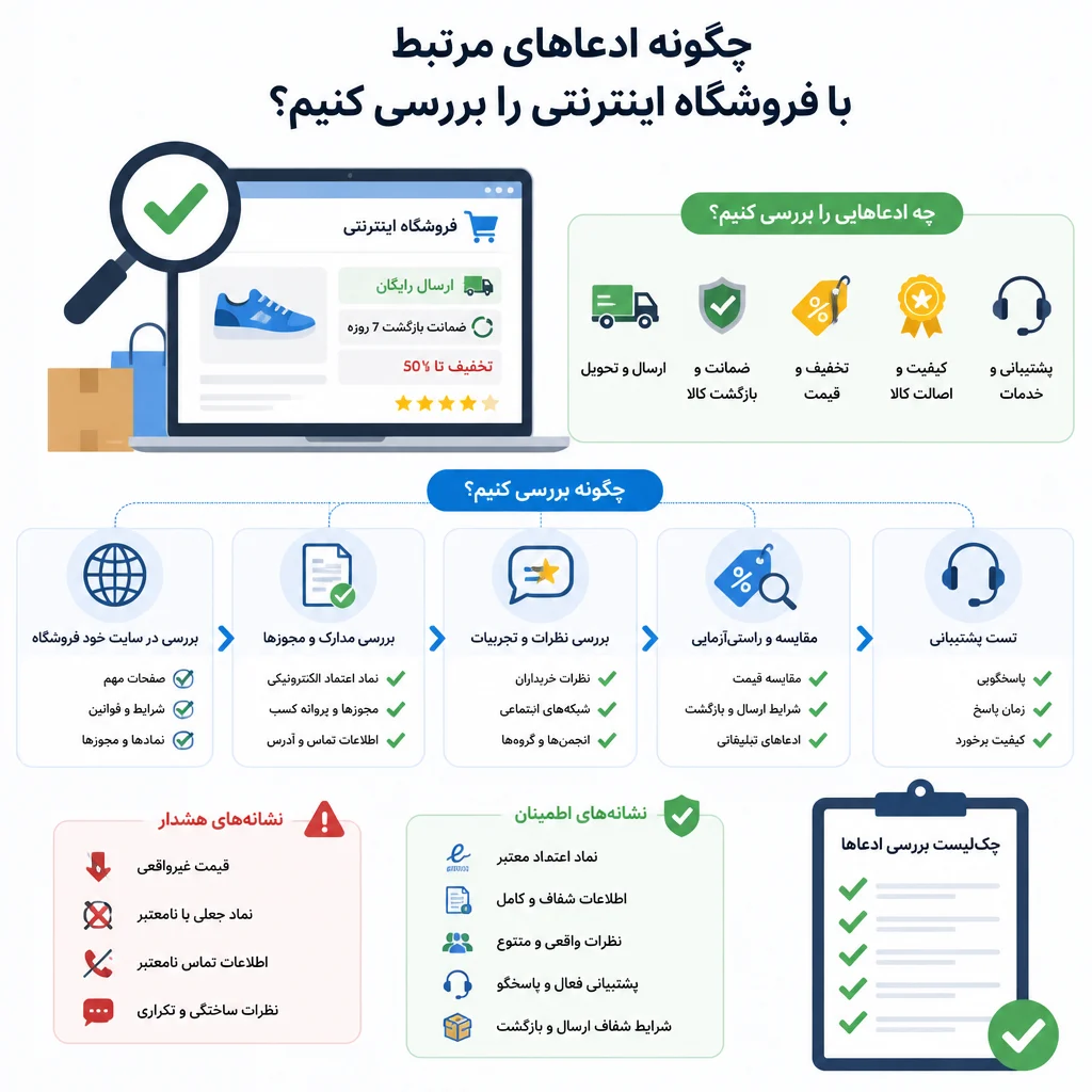 چگونه ادعاهای مرتبط با فروشگاه اینترنتی را بررسی کنیم؟ چگونه ادعاهای مرتبط با فروشگاه اینترنتی را بررسی کنیم؟